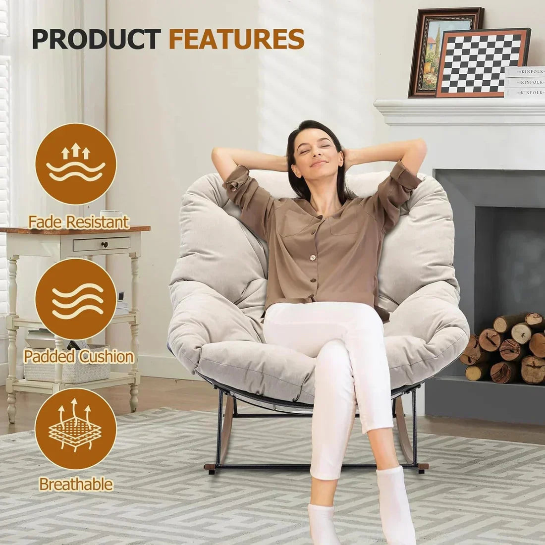 2-in-1 Ergonomic Recliner | Rocking Chair with Zero-Gravity Lounge & Plush Comfort