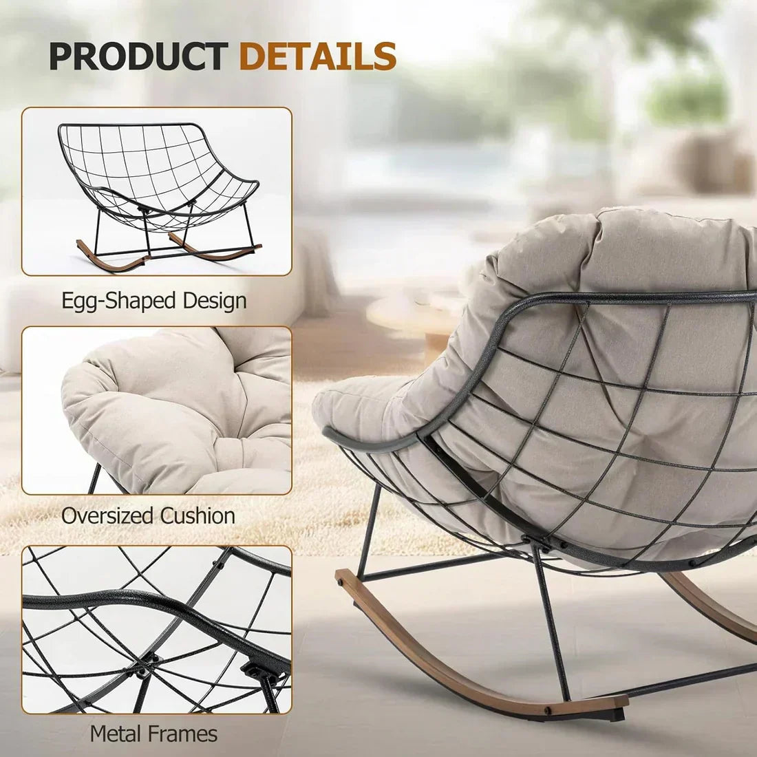 2-in-1 Ergonomic Recliner | Rocking Chair with Zero-Gravity Lounge & Plush Comfort